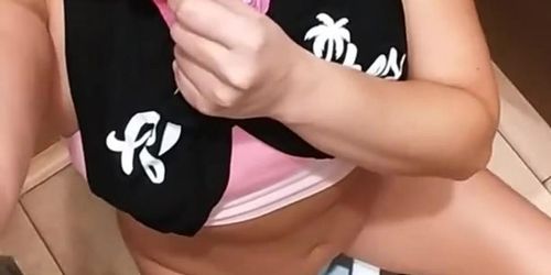 Cute Chubby Girl Pissing In Public Bathroom