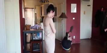 Girlfriend And Her Friend Trick Guy For Hard Ballbusting Knee On Video.