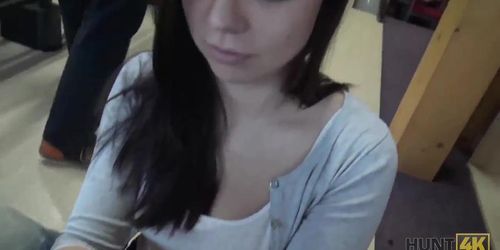 HUNT4K. Cuckold is watching how his beloved makes money with pussy