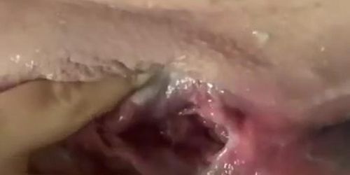 Creampie play, squirting , and e fingers- bfs cum dripping out of my pussy