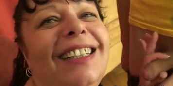 Chubby woman takes two horny dicks