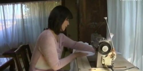 Asian Japanese mom's masturbation was discovered by her boy