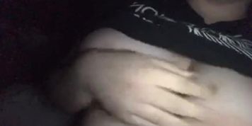 big titty goth gf plays with her boobs
