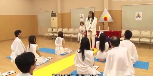 Glamorous Japanese hottie religiously worships cocks like th