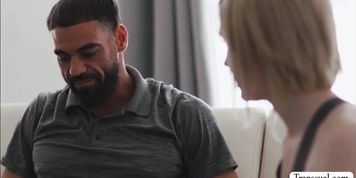 Smalltits Tgirl stepdaughter lets her stepdad fuck her ass