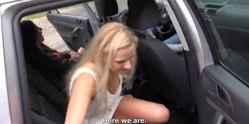 CZECHCOUPLES - Amateur Blonde Has Threesome on Public
