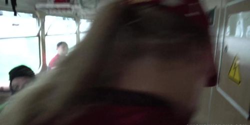 Slutty Girl Gang Banged In Train
