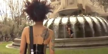 Goth slave fucked in public and in bar