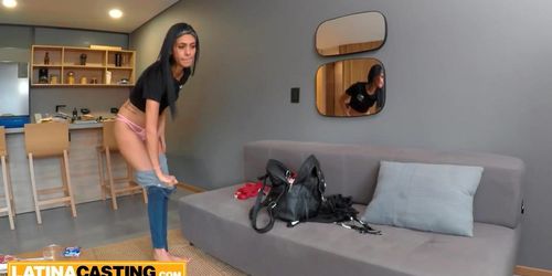 LATINA CASTING - Petite Latina Slut Sucking Huge Cock Producer in Fake Model Casting (Steven Hard)