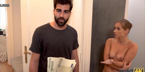 HUNT4K. Homeowner helps friend allowing him to penetrate his loved woman