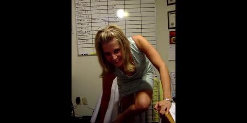 Slutty Mom And Wife Stripping For Her Manager Hot Af