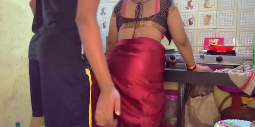 Indian Hot Mother Gives Blowjob And Enjoy Fucking In The Kitchen Xlx