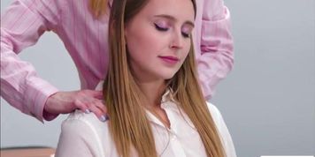 Milf boss massages her secretary and licks her pussy after (Laney Grey)