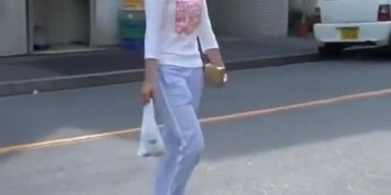 Cute Asian chick got street sharked after shopping.