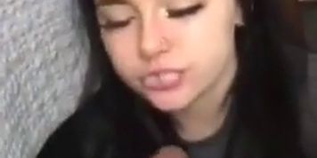 Goth chick sucking my cock