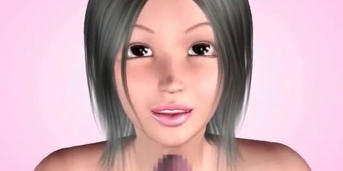 Pretty animated babe jerking an long penis