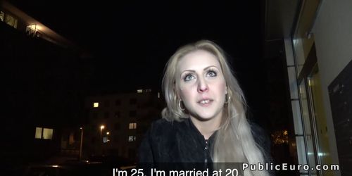Amateur blonde banged in basement