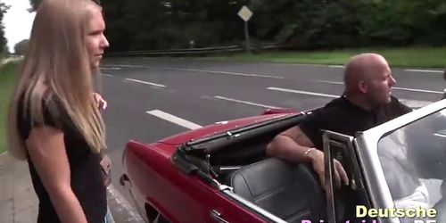 European Blonde Takes A Cock In Public