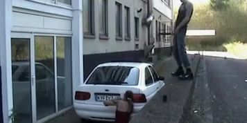 Female Peeping Tom takes a hot piss in her mouth