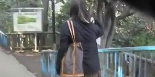 Curvy carefree bimbo getting caught of her guard during public sharking
