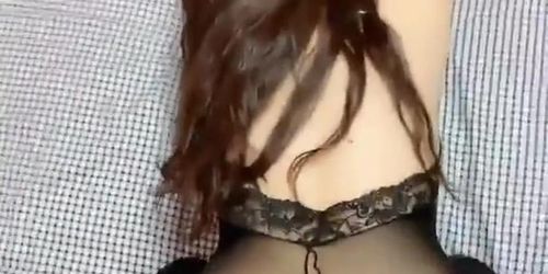 Doggy Style Silk Stocking Asian Girl Got Fucked