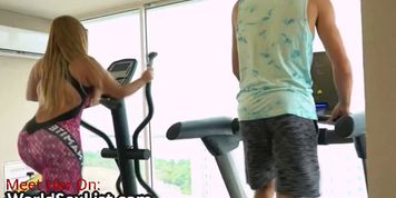 Blonde girl has sex after gym