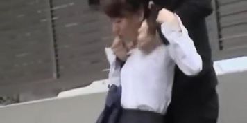 Slutty marvelous girl getting surprised by some guy during hot sharking