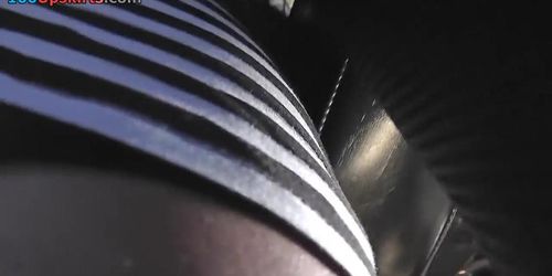 Hot skinny-ass upskirt video of a darling in public