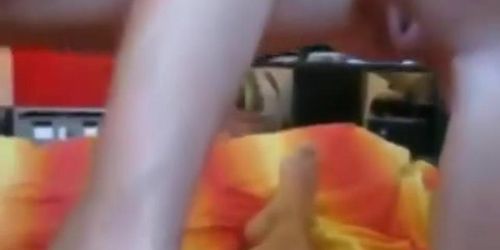 Sexy brunette gf gives oral job and rides her boyfriend till he cums inside her bald pussy