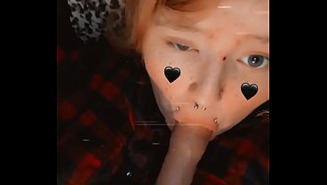 slutty goth girl licks her sex toy then puts it inside of her