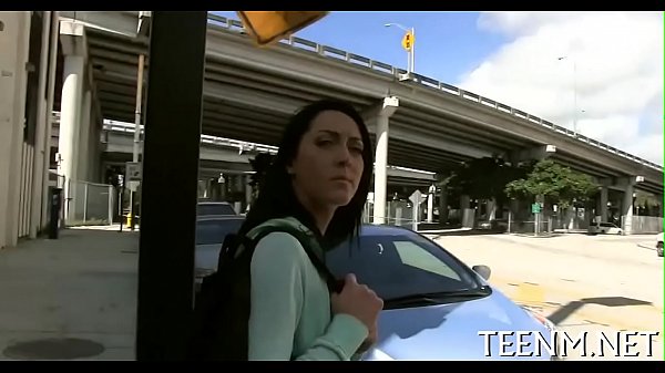 Hungry stud is trying to lure chick with money for hardcore sex