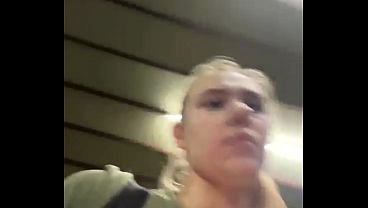 Strong orgasm in the gym