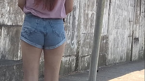 Handjob to redhead on the street looking at me!