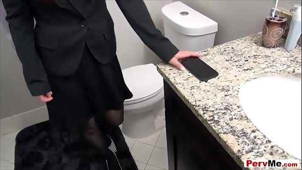 I caught my stepmom in the bathroom taking sexy selfies and she seemed embarrassed but that did not stop her from asking me to help her out