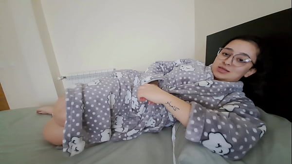 Cheating wife dressed as a sexy maid fucks a friend