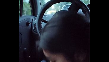 POV sucking my boyfriend's dick inside the car