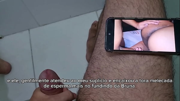 Cuckold masturbates watching his pregnant wife having sex with the gifted guy