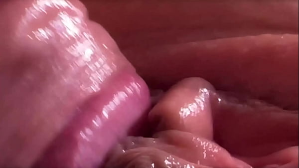 Fucking extremely close-up. Macro creampie