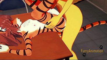 Furry Futanari Hentai - Dog Futanari and Tiger Girl Hard Sex