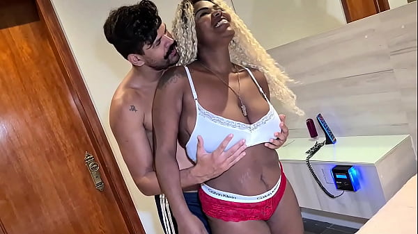 Latina big natural tits ebony street slut from Rio de Janeiro on amateur interracial video fucking until swallow cum
