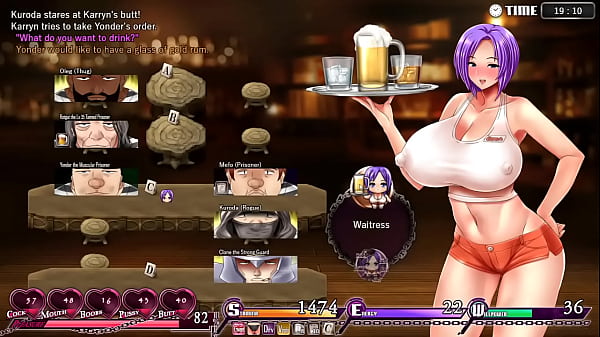 Busty Bar Maid tiene un concierto nocturno interesante: el juego de la prisión de Karryn
