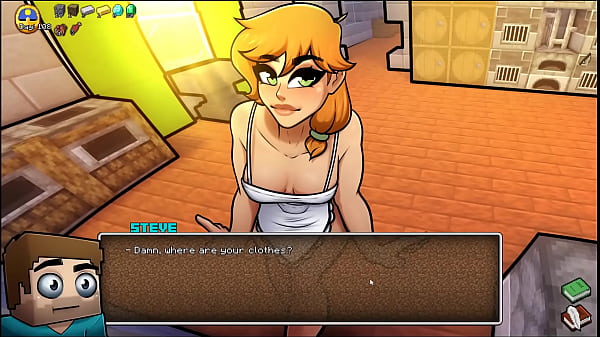 HornyCraft [Juego parodia hentai PornPlay] Ep.28 Alex con delantal de cocina me puso una erección dura