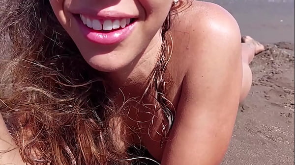 Beach girl pulls off my condom