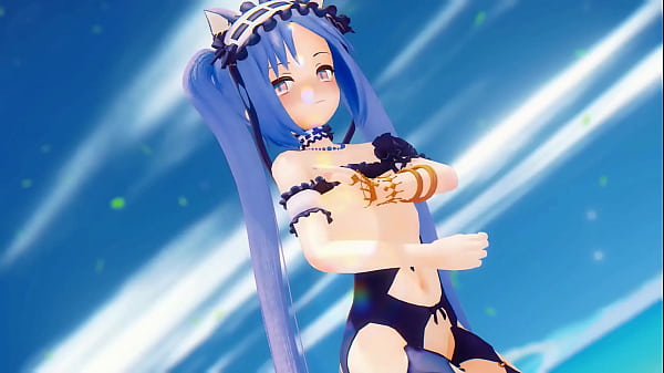Fate Grand Order Stheno Hentai Undress Dance Beach Pop In 2 Song Small Tits Mmd eD Blue Hair