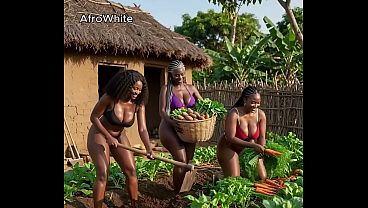 [Generado por IA] Un curandero de una aldea africana de Ghana y Nigeria folla sin protección a una madura y sexy abuela nigeriana de piel oscura.