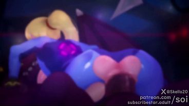 Samus riding Ridley