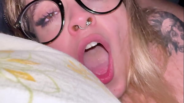 blonde student does deep throat very slobbery looking into the eyes