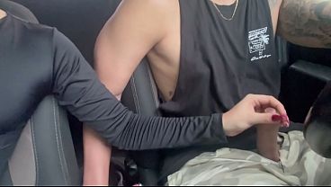 Petite Student Gives Handjob in Car Cum