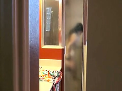 Pervert dude films her gorgeous gf while taking a bath then she