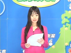 Shocked TV Weathergirl Facial on Live TV